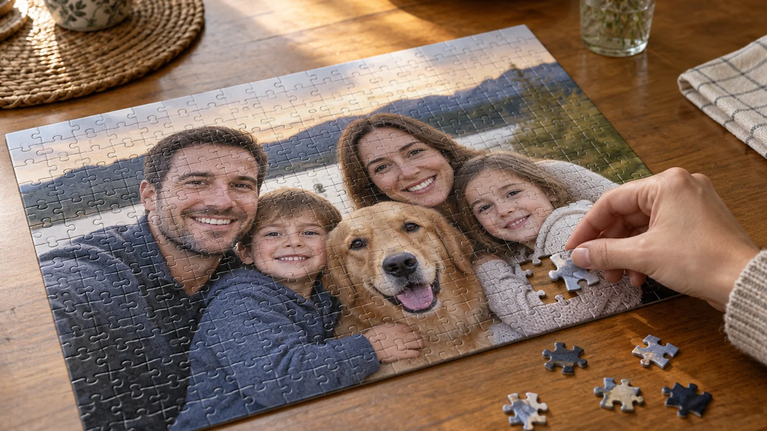 Rodzinne zdjęcie zamienione w puzzle